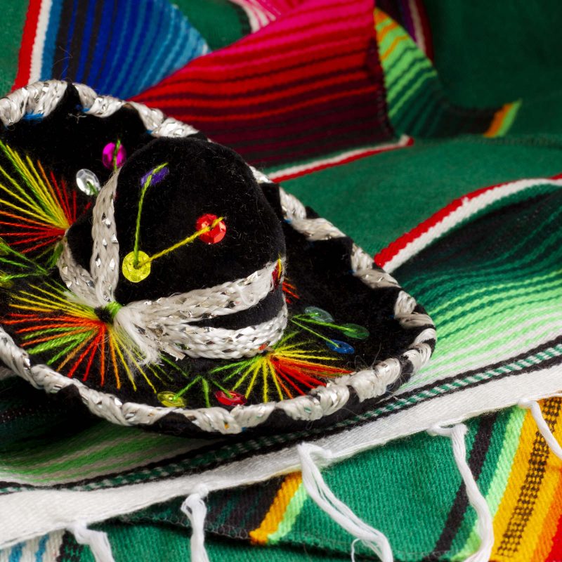 high-angle-sombrero-colorful-cloth